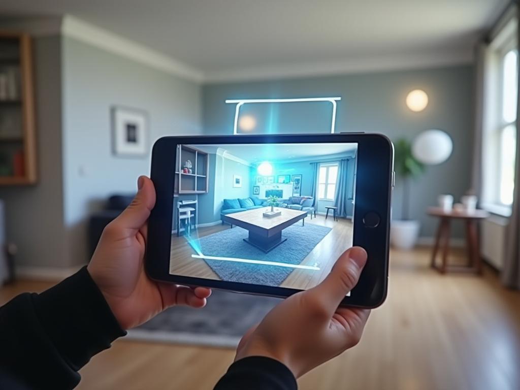 Augmented reality iOS application showing immersive AR experience